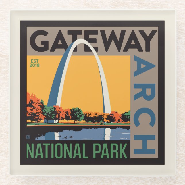 Gateway Arch | St. Louis, Missouri Glass Coaster (Front)