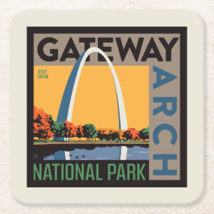 Gateway Arch   St. Louis, Missouri Square Paper Coaster