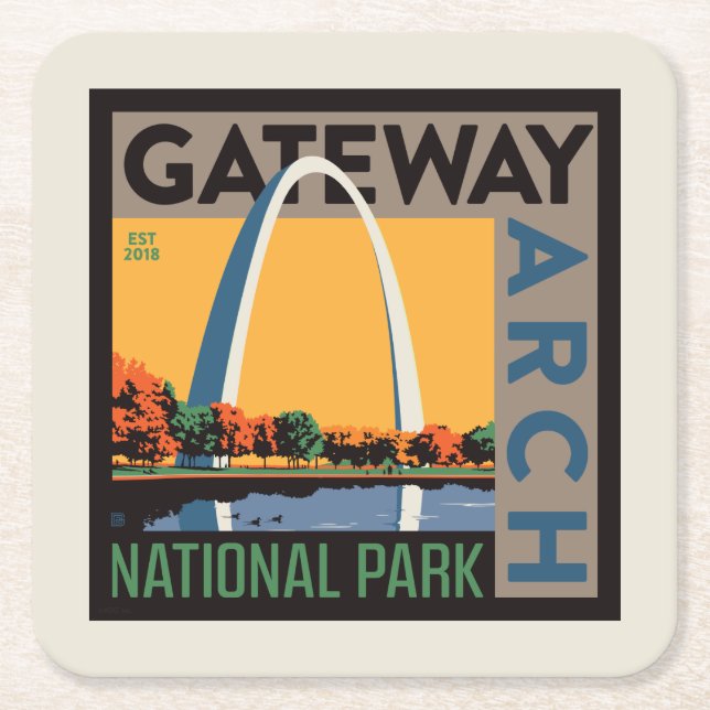 Gateway Arch | St. Louis, Missouri Square Paper Coaster (Front)