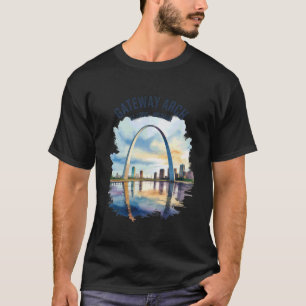 Gateway Arch St Louis Missouri Vintage Watercolor  T-Shirt