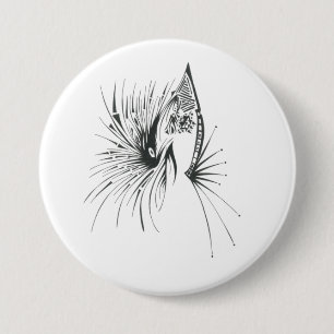 Gateway Black White Abstract Tribal Tattoo Art 3 Inch Round Button