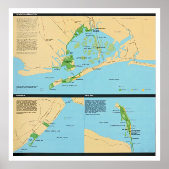 Gateway National Recreational Area Map (1988) NYC  Poster (Front)