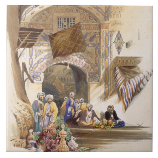 Gateway of a Bazaar, Grand Cairo, pub. 1846 (litho Tile (Front)