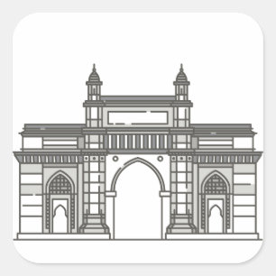Gateway Of India Mumbai World Landmark Square Sticker