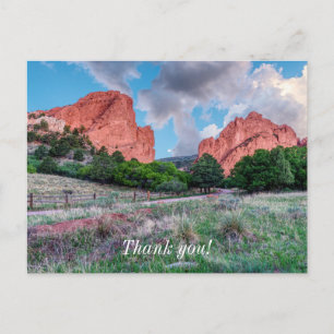 Gateway Rocks Garden Of Gods Thank You Postcard