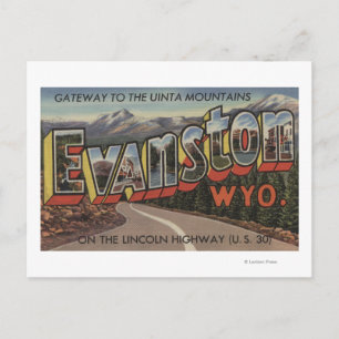 Gateway to the Uinta Mountains - Evanston, WY Postcard