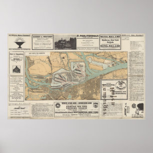 Gateway to the World: Der Hafen von Hamburg Map Poster