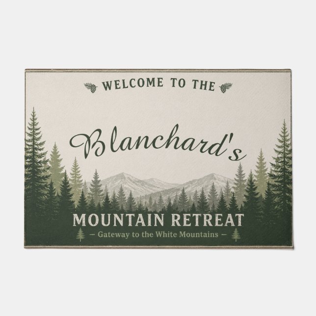 Gateway White Mountains Retreat Personalized Doormat (Front)