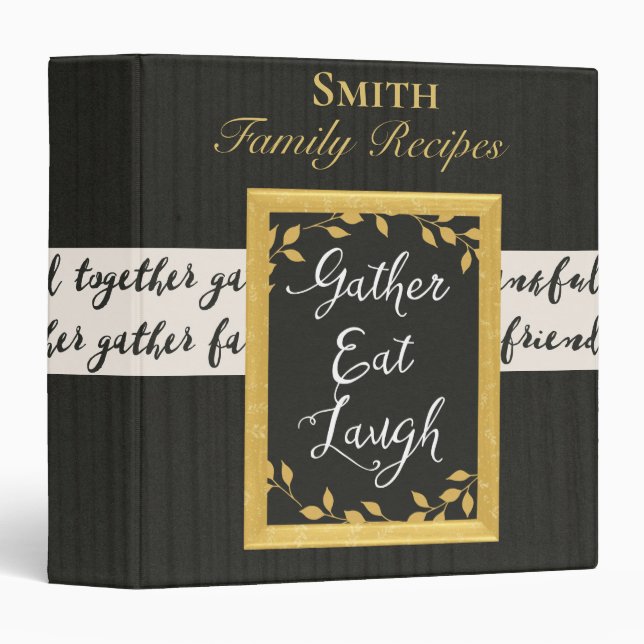 Gather, Eat, Laugh Recipe Binder (Front/Spine)