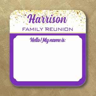 Gather! Family Reunion name tag stickers