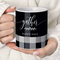 Gather Happy Fall Black & White Buffalo Check