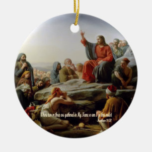 Gather in My Name - Matt 18:20 Scripture Ceramic Ornament