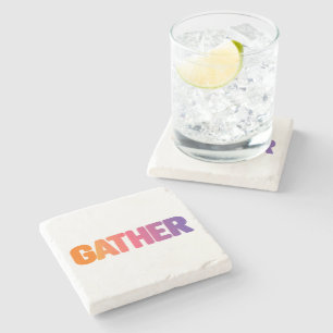 Gather in Warm Colours Stone Coaster
