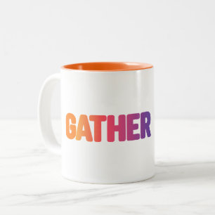 Gather in Warm Colours Two-Tone Coffee Mug