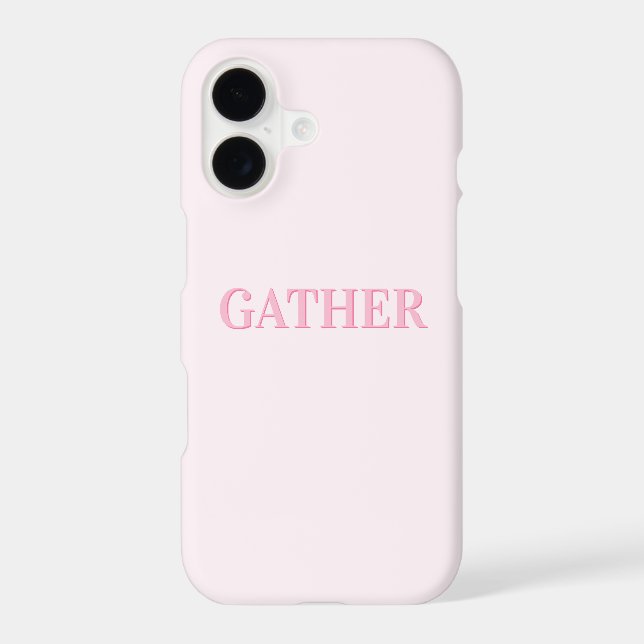 Gather Minimalist Pink iPhone Case (Verso)