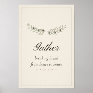 Gather Sign Dining Room Acts 2 46 Breaking Bread
