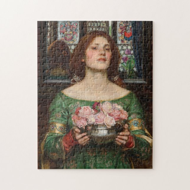 Gather Ye Rosebuds | John William Waterhouse Jigsaw Puzzle (Vertical)