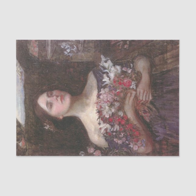 Gather Ye Rosebuds or Ophelia (study) - circa 1908 Tissue Paper (Front)