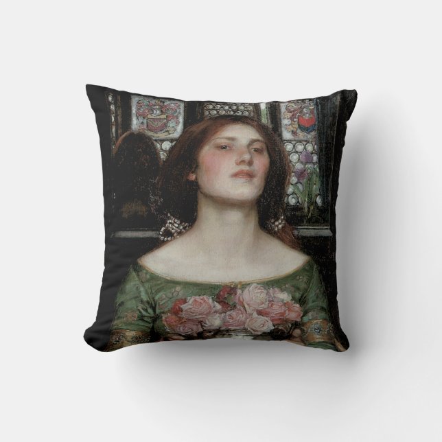 Gather Ye Rosebuds While Ye May Throw Pillow (Front)