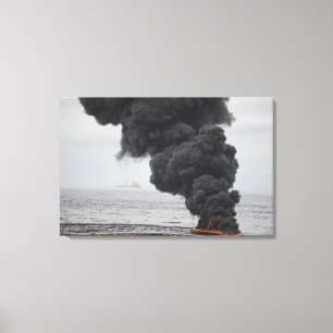 Gathered concentrated oil burns canvas print