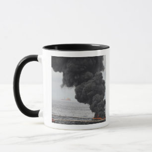 Gathered concentrated oil burns mug