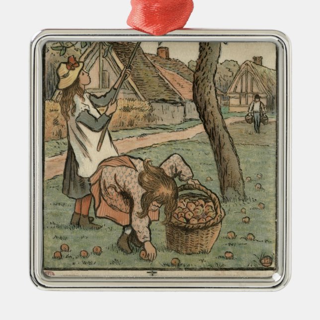 Gathering Apples, from 'Travaux des Champs', engra Metal Ornament (Front)