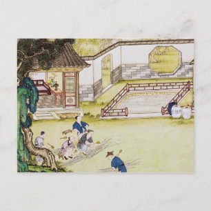 Gathering bamboo to make paper postcard