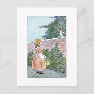 Gathering berries postcard