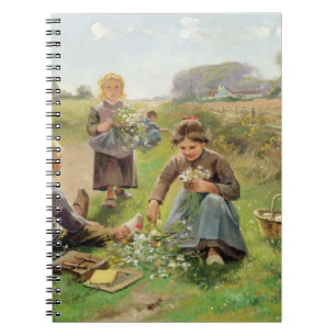 Gathering Flowers (oil on canvas) Notebook