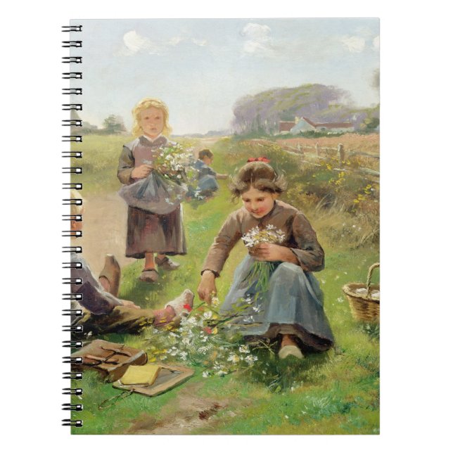 Gathering Flowers (oil on canvas) Notebook (Front)