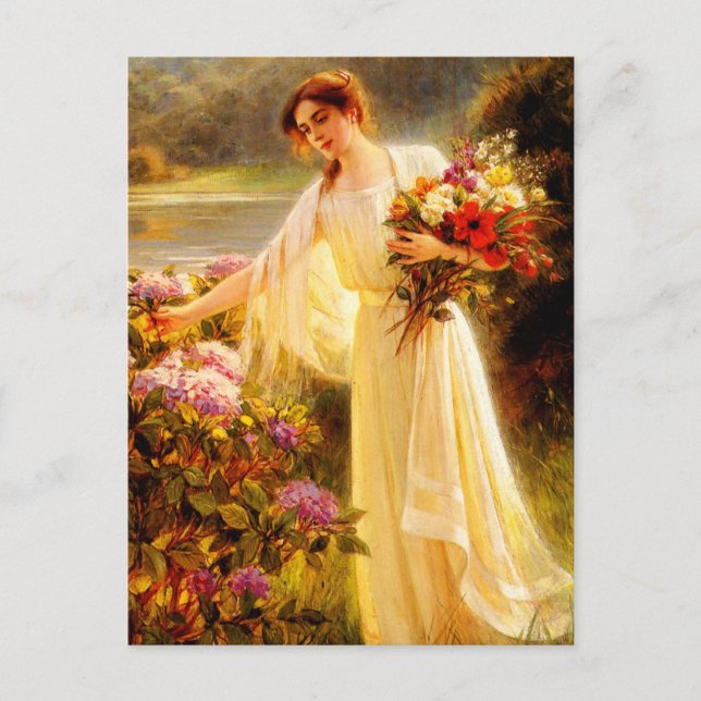 Gathering Flowers Postcard (Front)