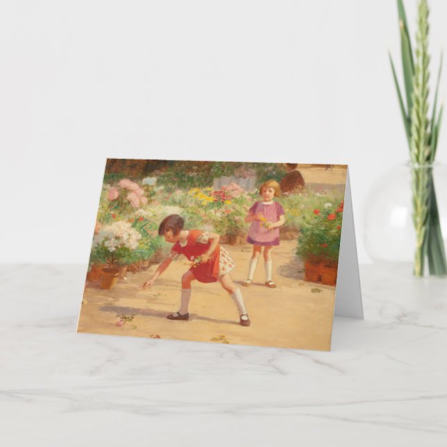 Gathering Flowers | Victor Gabriel Gilbert Card (Front)