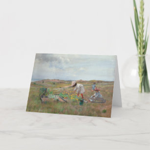 Gathering Flowers   William Merritt Chase Card