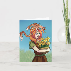 Gathering Flowers with a Dragon Card