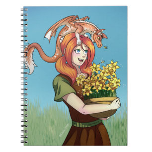 Gathering Flowers with a Dragon Notebook