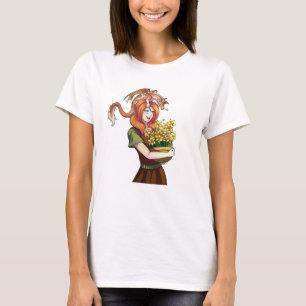 Gathering Flowers with a Dragon T-Shirt