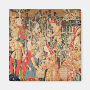 Gathering Grapes, detail of The Grape Harvest Magnet
