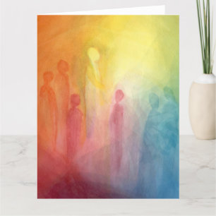 Gathering in the light watercolor painting card