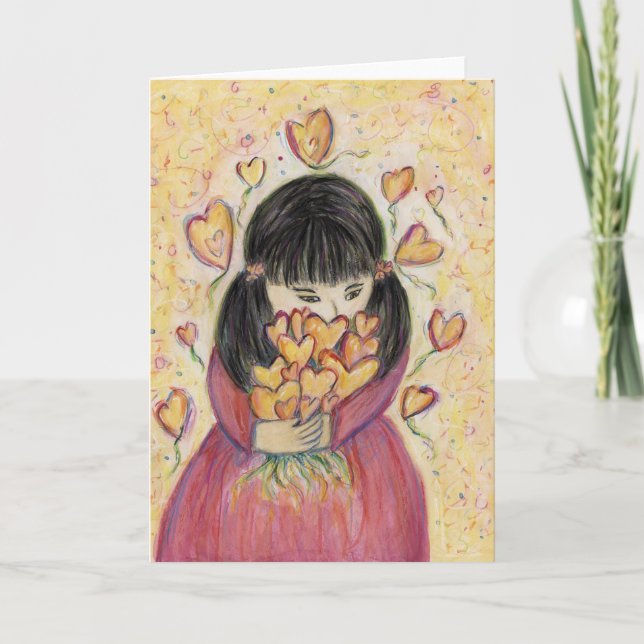 Gathering Love Hearts Custom Art Greeting Card (Front)
