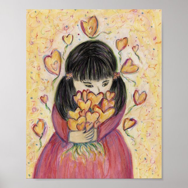 Gathering Love Hearts Painting Art Poster Prints (Front)
