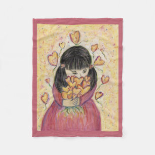 Gathering Love Hearts Soft Fleece Baby Blanket