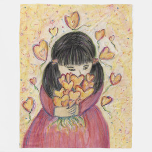 Gathering Love Hearts Soft Fleece Cozy Blanket