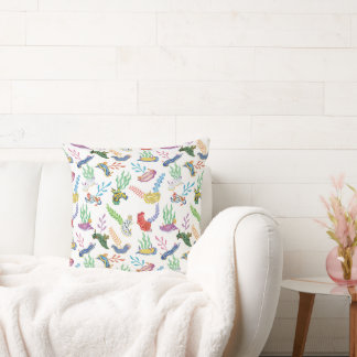 Gathering of Nudibranchs | Ocean Art Design Throw Pillow