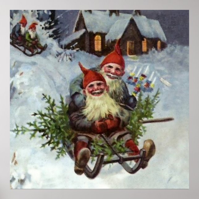 “Gathering Pine Boughs” by Jenny Nystrom Poster (Front)