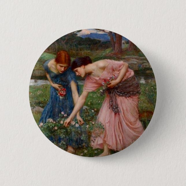 Gathering Rosebuds 2 Inch Round Button (Front)