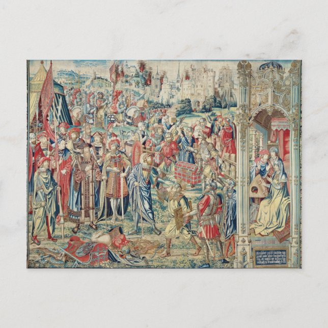 Gathering the Booty, Tapestry of David and Bathshe Postcard (Front)