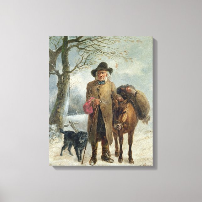 Gathering winter fuel canvas print (Front)