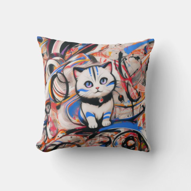 😻 Gatita Pollock 😻 Throw Pillow (Front)
