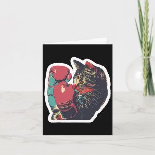 Gatito De Boxeo Cool Boxer Cat Boxing Gloves And C Card