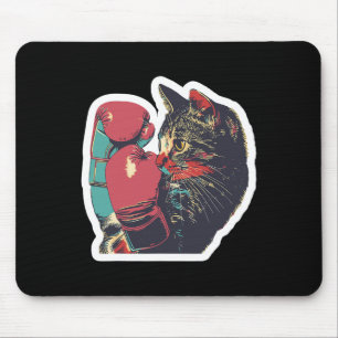 Gatito De Boxeo Cool Boxer Cat Boxing Gloves And C Mouse Pad